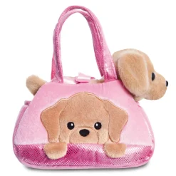 Plüsch Tasche mit Stofftier Hund, Labrador braun, Fancy Pals, Peek-a-Boo, 20cm, Aurora World