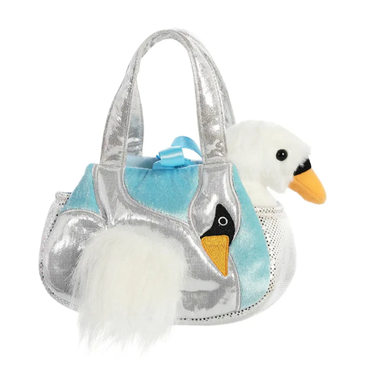 Plüsch Tasche mit Stofftier, Schwan Fiona, weiß, Fancy Pals, 20cm, Aurora World