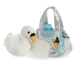 Plüsch Tasche mit Stofftier, Schwan Fiona, weiß, Fancy Pals, 20cm, Aurora World