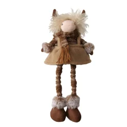 Plüsch Hochlandrind Buffy, Kantenhocker, kleines braunes Büffelmädchen mit Schlackerbeine, Boltze Home Collection