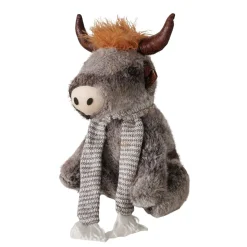 Plüsch Hochlandrind Buffy, Türstopper, kleiner grauer Büffel sitzend, 37cm, Boltze Home Collection