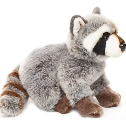 Plüschtier Waschbär, Waschbär sitzend, braun- grau, 25cm, Uni Toys