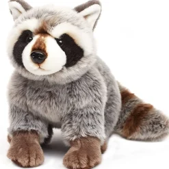 Plüschtier Waschbär, Waschbär sitzend, braun- grau, 25cm, Uni Toys