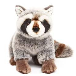 Plüschtier Waschbär, Waschbär sitzend, braun- grau, 25cm, Uni Toys