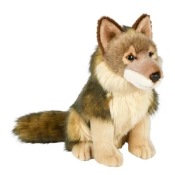 Plüschtier Wolf, Wolf sitzend, braun-beige, 30cm, Uni Toys