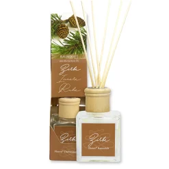 Raumduft Zirbe mit ätherischem Öl, Glasflakon 100ml mit Holzstäbchen, Florex