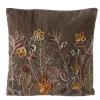 Samt Kissen Steffy, Blumenkissen bestickt, olivgrün, 45x45cm, Boltze Home Collections