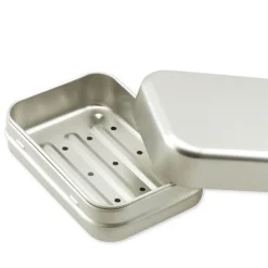 Schafmilchseife Alpenglühen eckig, in einer Seifendose mit Winter Ski Motiv, 100g, Florex