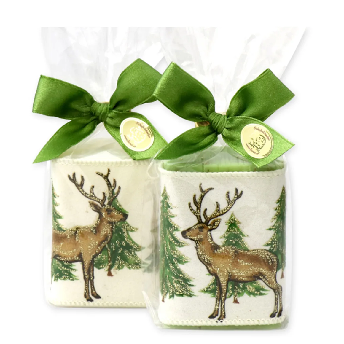 Schafmilchseife Hirsch eckig, mit Tannen und Hirsch Duft, Classic/Eisenkraut, Florex