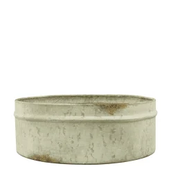 Schale used look, Zinkschale rund, Pflanzschale shabby chic, Ø21cm