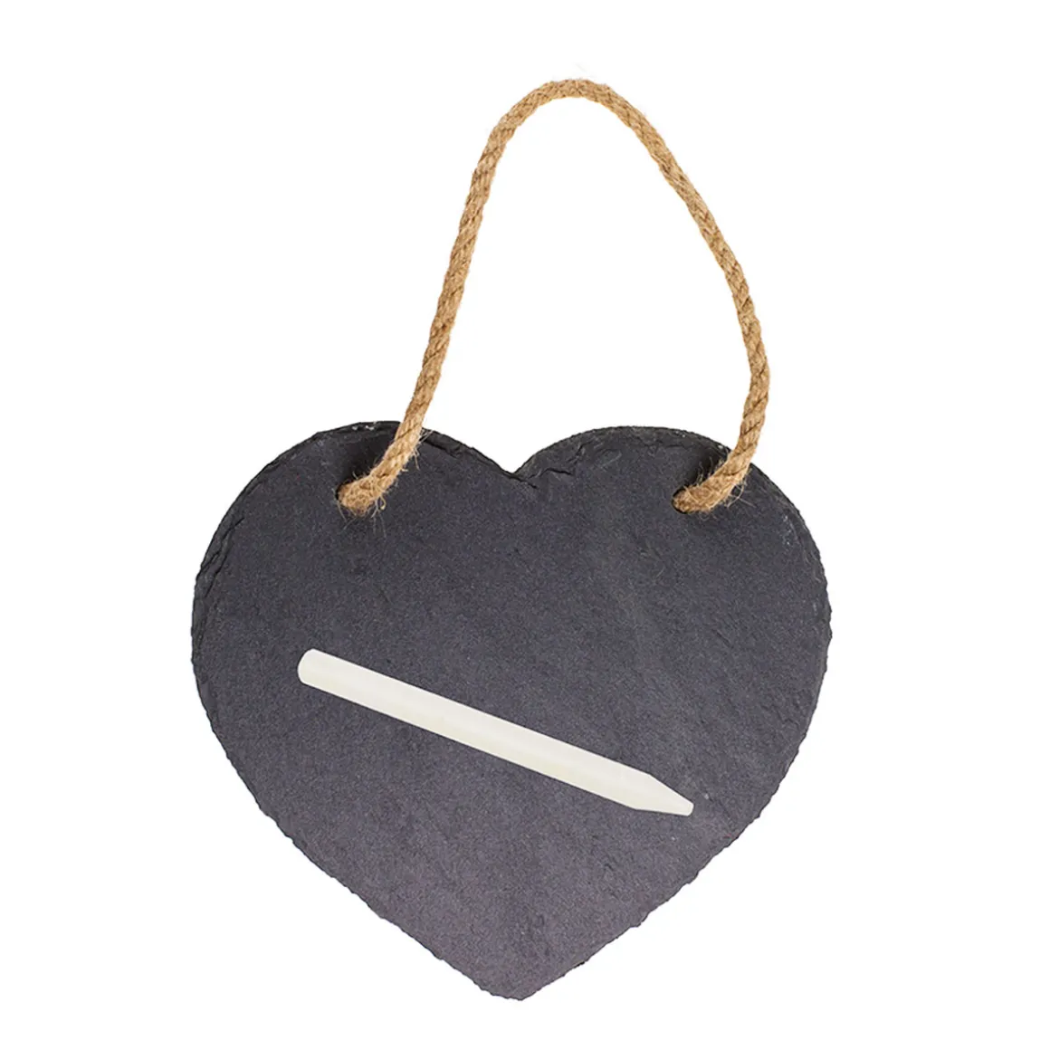 Schiefertafel Herz mit Kreide, Memotafel in Herzform, 15x15cm, zum Hängen, Out of The blue