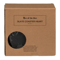 Schieferuntersetzer Herz, Untersetzer in Herzform, Set/4, 10x10cm
