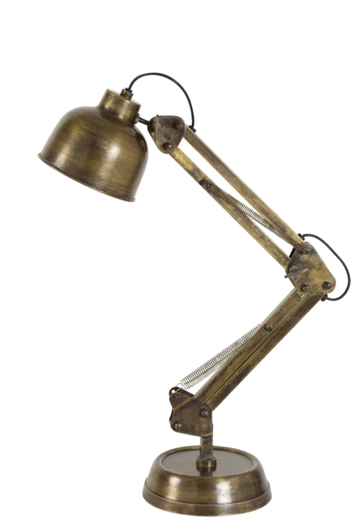 Schreibtischlampe Manson Retro, Tischleuchte Antik bronze, verstellbare Gelenke, Light & Living