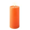 Solar Kerze orange, Kerze mit Rillen,15cm, Lumineo