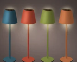 Solar Tischlampe, Eisenlampe ziegel, dimmbar, Farbwechsel, 37cm