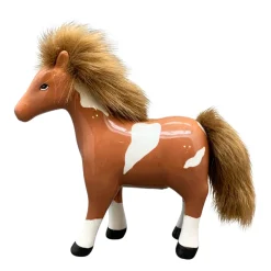 Spardose Pferd used look, Sparschwein Pferd braun-weiß, Keramikspardose