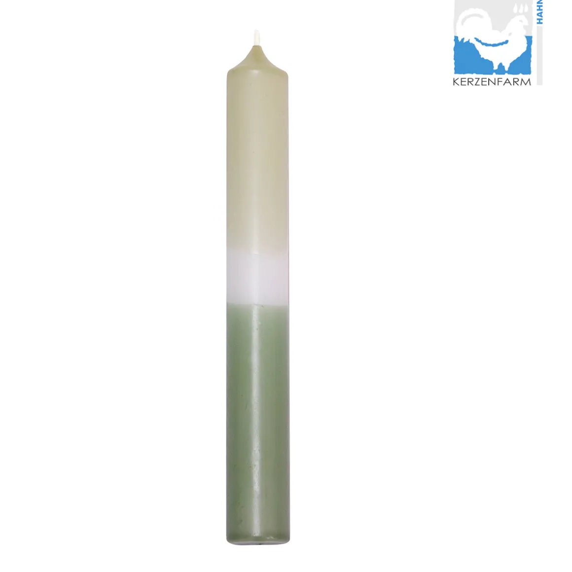 Stabkerze Dip-Dye, salbei-pinie, Wachskerze, 180x22mm, Kerzenfarm Hahn