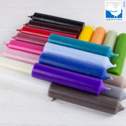 Stabkerze elfenbein rustikal, Wachskerze, 100x22mm, Kerzenfarm Hahn