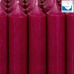 Stabkerze himbeerrot rustikal, Wachskerze, 100x22mm, Kerzenfarm Hahn