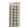 Stabkerze Twist gedreht, Spitzkerzen hellgrün glänzend, 3 St/Pack, 18cm, Mica Decorations