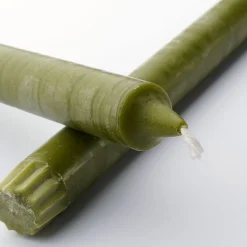 Stabkerzen Stearin grün, Spitzkerzen 25cm, Set/6St, Mica Decorations