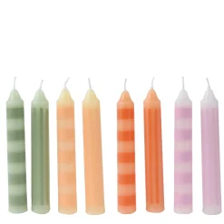 Stabkerze, Spitzkerzen geringelt oder gestreift, 12cm, 4St/Packg