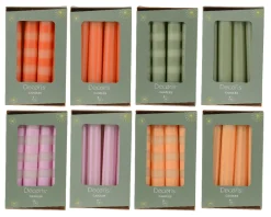 Stabkerze, Spitzkerzen geringelt oder gestreift, 12cm, 4St/Packg