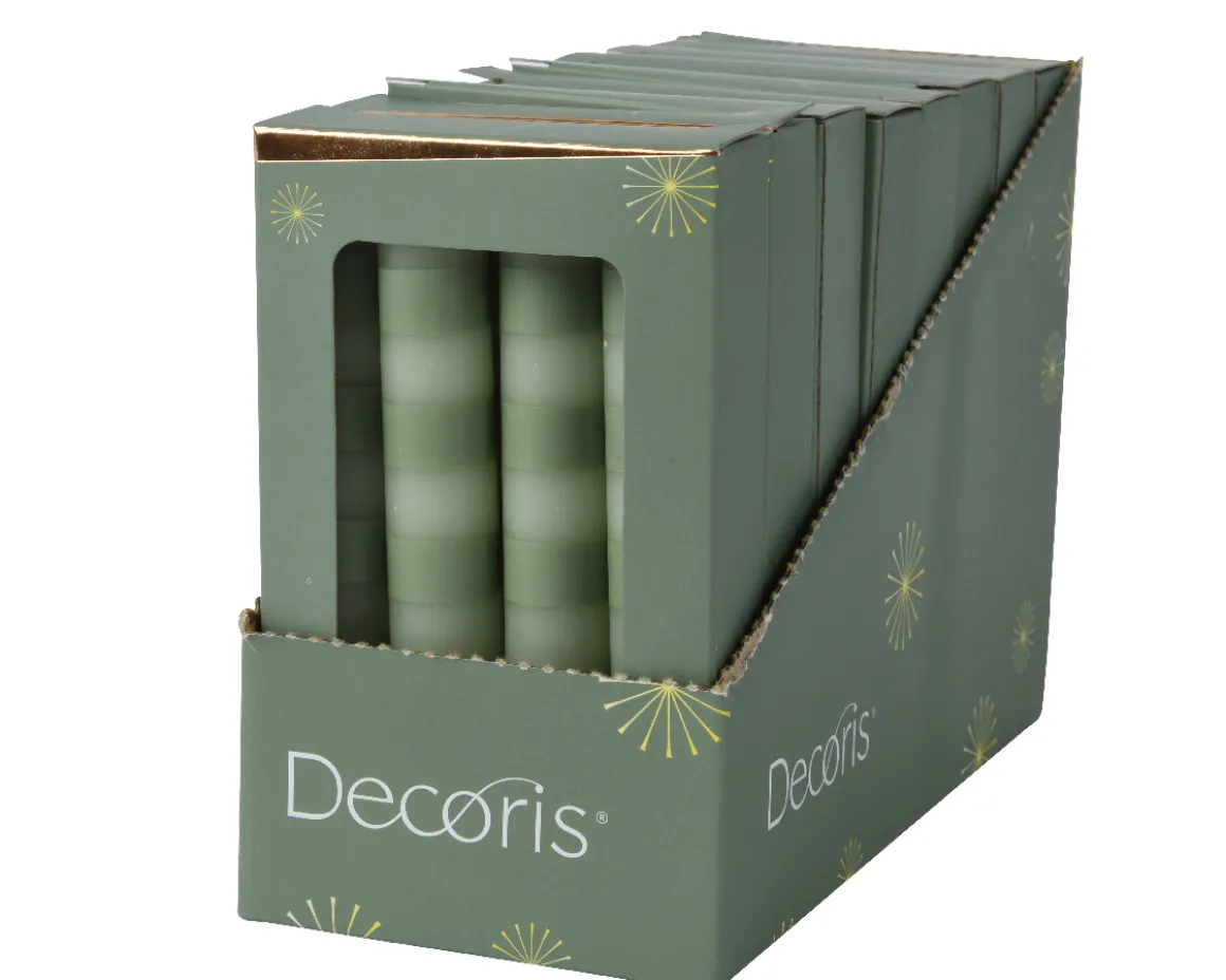 Stabkerze, Spitzkerzen geringelt oder gestreift, 12cm, 4St/Packg