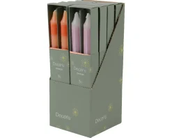 Stabkerze, Spitzkerzen geringelt oder gestreift, 12cm, 4St/Packg