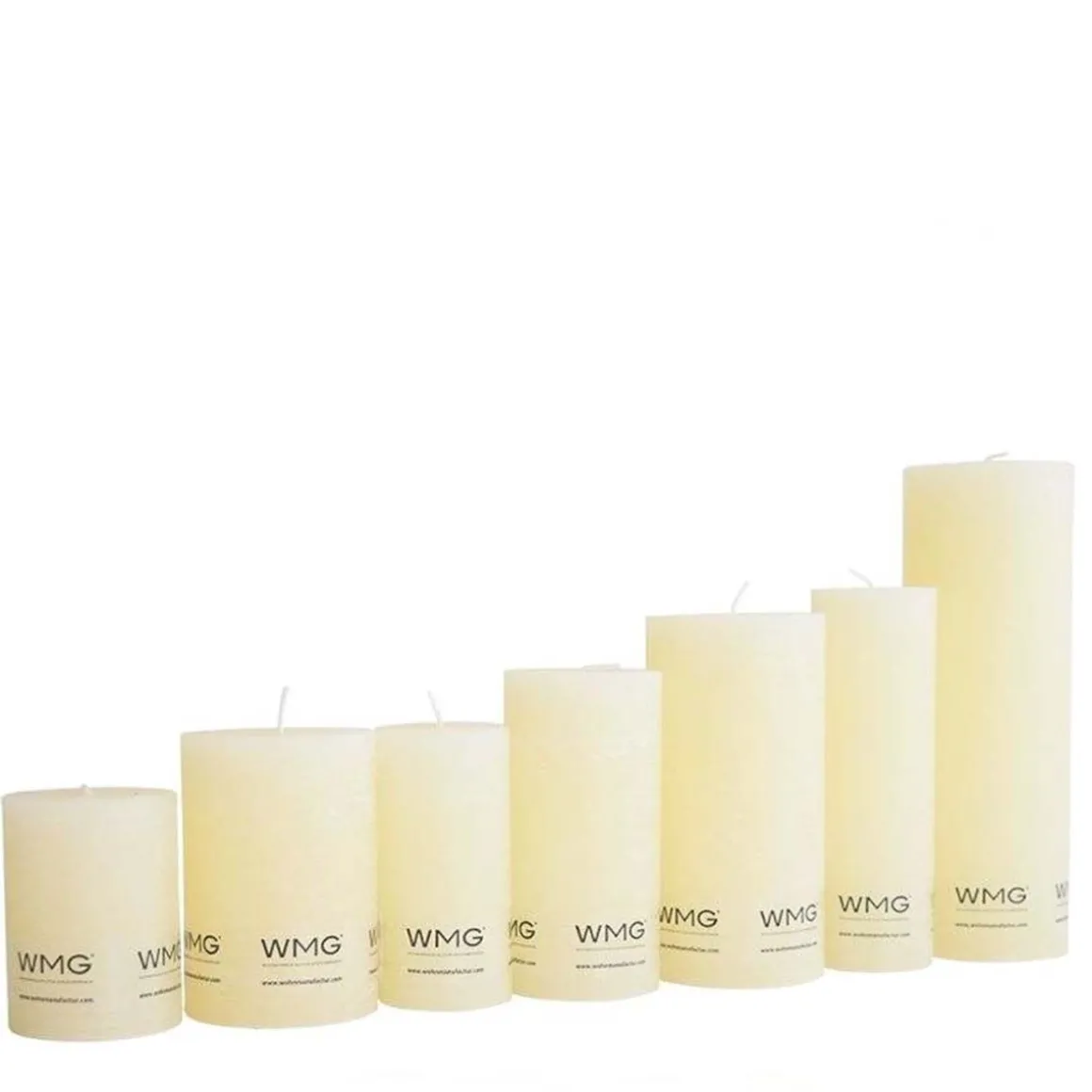 Stumpenkerze Rustic ivory, Wachskerze, 60x60mm, WMG Grünberger