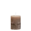 Stumpenkerze Rustic Milchkaffee, Wachskerze, 40x38mm, WMG Grünberger