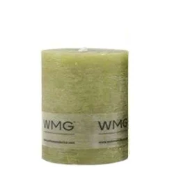 Stumpenkerze Rustic olive, Wachskerze, 80x60mm, WMG Grünberger
