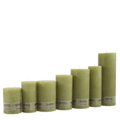 Stumpenkerze Rustic olive, Wachskerze, 40x38mm, WMG Grünberger