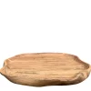 Tablett aus Naturholz, unregelmäßige Form, dekorative Holzschale, 33x33x2,5cm