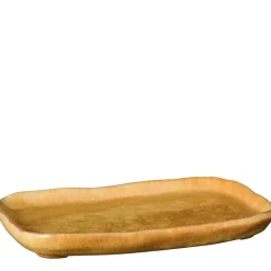 Tablett mustard, rustikale Steingutschale länglich, 20cm, Ib Laursen