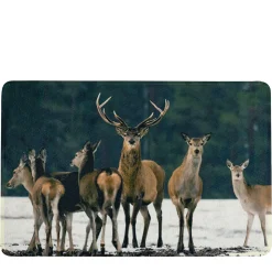 Textil Fußmatte Hirsche im Schnee, Hirschrudel, 75x50cm, Mars & More