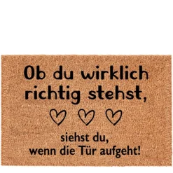 Textil Fußmatte Ob du wirklich richtig stehst, ..., 60x40cm, Gerrys Garden