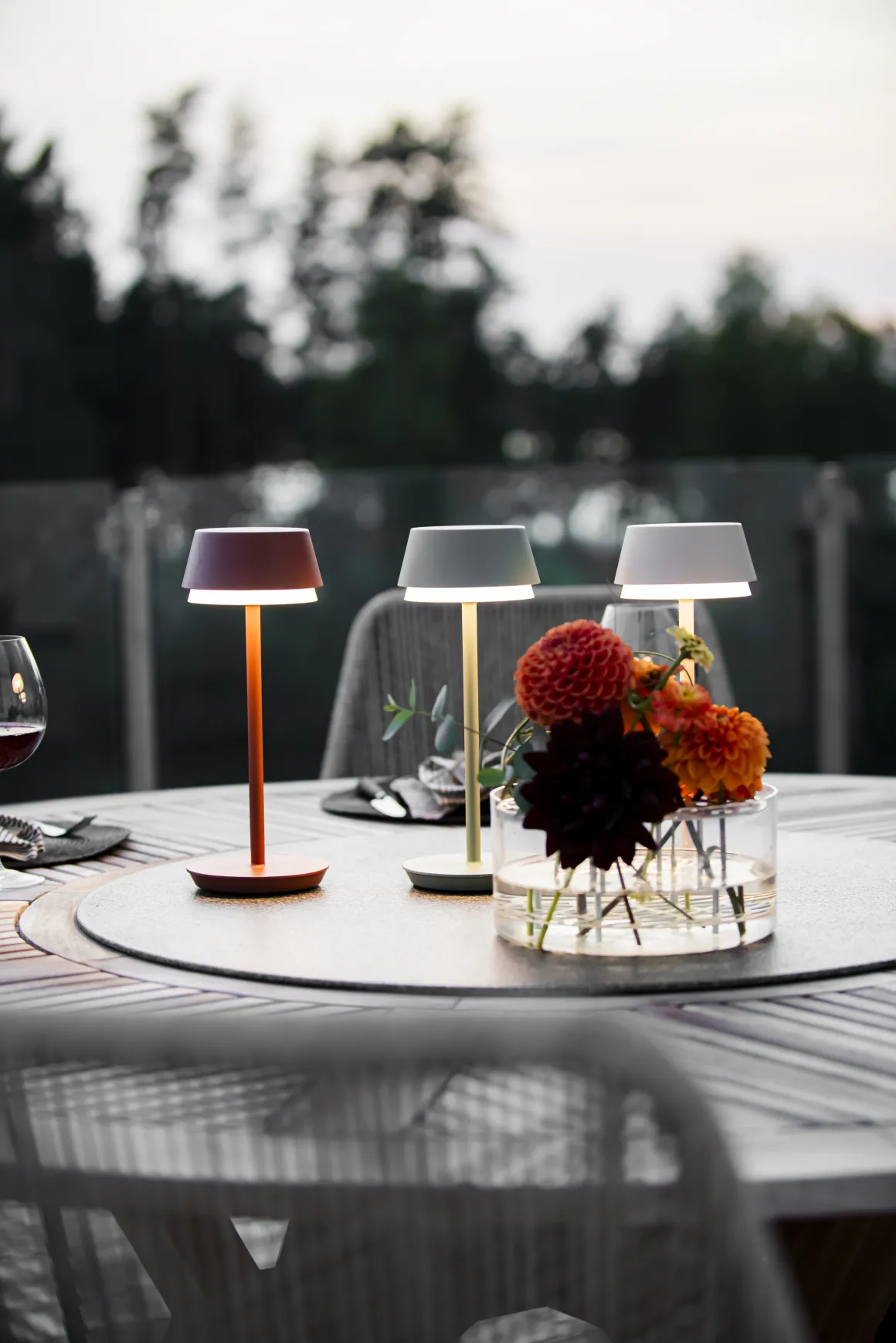 Tischleuchte Lyon grün/grau, 30cm, Konstsmide