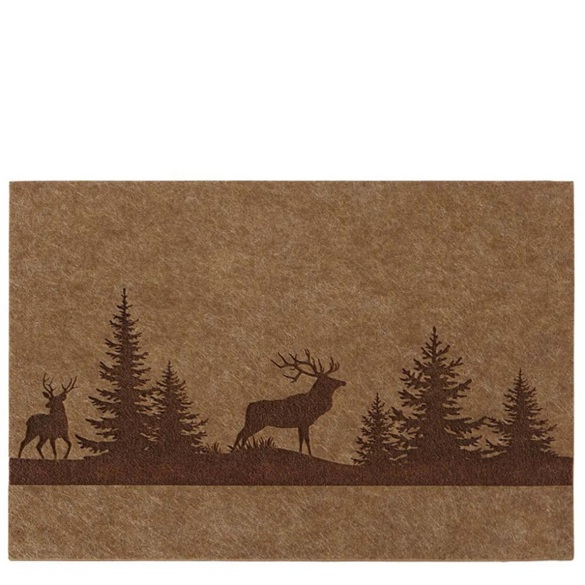 Tischset Hirsch Ludwig, Filzset Hirsche im Wald, braun, 45x35cm, Boltze Home Collections