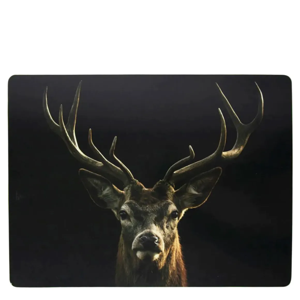 Tischset Hirsch, Rothirsch, 40x30cm, schwarz, MDF/Kork, Mars & More