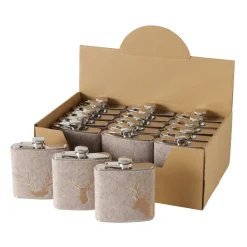 Trinkflasche Hirsch Vilbert, Flaschmann aus Filz mit Hirschkopf seitlich, 11x9cm, Boltze Home Collections