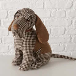 Türstopper Hund Cooper, Stoffhund im braunen Pepita-Look, Boltze Home Collection