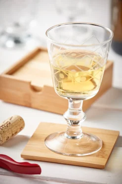 Untersetzer Bambus,  Holzuntersetzer quadratisch, 4 St in der Box, 10x10cm