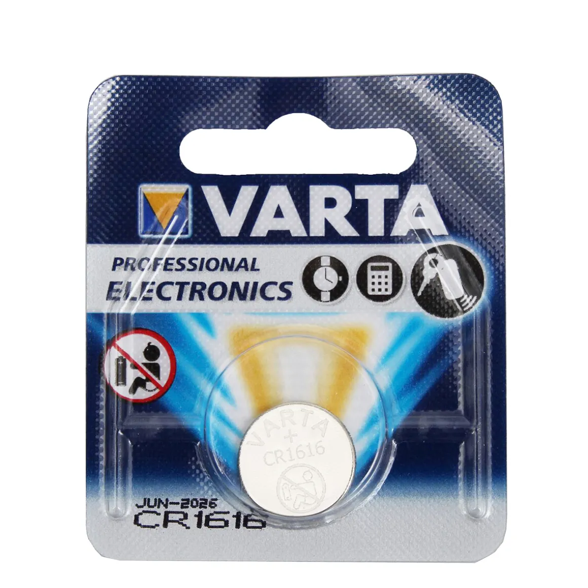 Varta Knopfzelle, Lithium, CR1616, 3 V, 55 mAh, 1St. im Blister