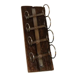 Wand Weinregal für 4 Flaschen, Holz-Metall, 59x20cm, Wandregal, Trademark Living