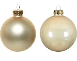 Weihnachtsbaumkugeln aus Glas, perle emaille/matt, Ø10cm, 4St/Box, Decoris