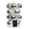 Weihnachtsbaumkugeln aus Glas, silber glanz/matt, Ø8cm, 16St/Box, Decoris