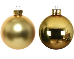 Weihnachtsbaumkugeln aus Glas, gold glanz/matt, Ø6cm, 10St/Box, Decoris