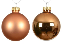 Weihnachtsbaumkugeln aus Glas, brandy glanz/matt, Ø6cm, 20St/Box, Decoris
