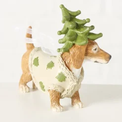 Weihnachtshänger Dackel Xander, Dackel mit Pullover und Tannenbaum-Hut, Boltze Home Collections
